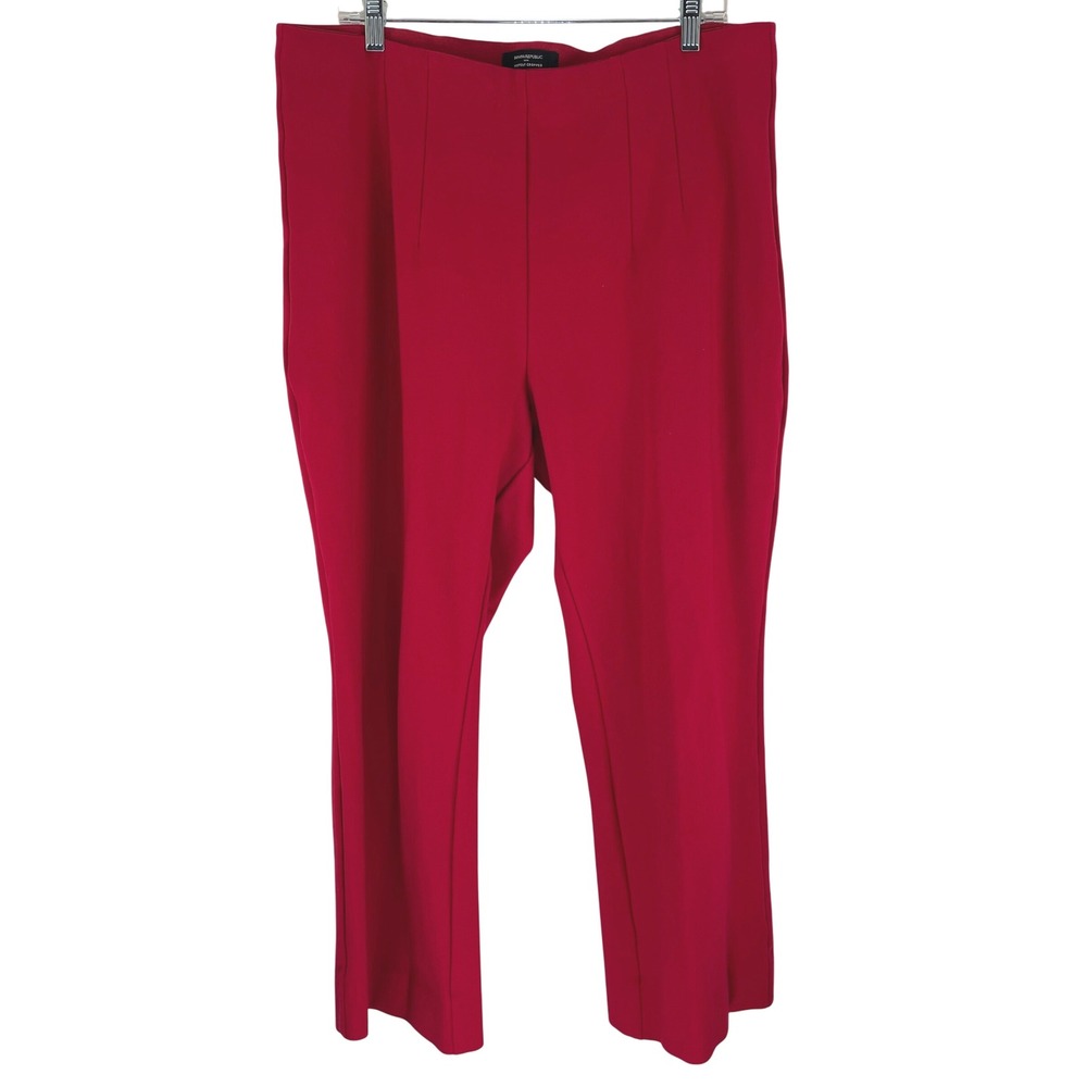 Banana Republic Red Ponte Bootcut Cropped Pants Womens XL High Rise Pull On